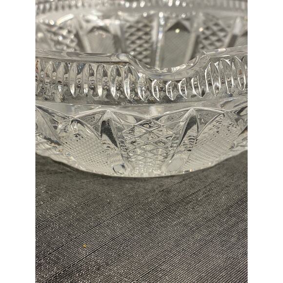 VTG Czech Bohemian (?) Cut Glass Crystal Ashtray 5.25 in Art Deco Star base EUC - Picture 8 of 16